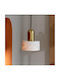 Viokef Marble Adjustable Pendant Light White with Socket E27 15x140cm