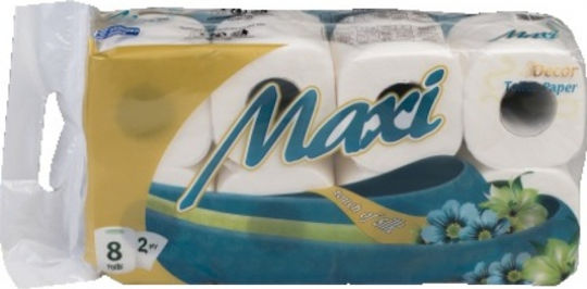 Maxi Χαρτί Υγείας 8 Ρολά 2 Φύλλων 7 Συσκευασίες (65gr/Ρολό)