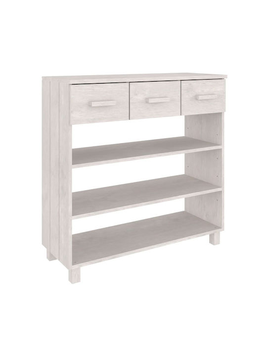 Solid Wood Console Table White L90xW35xH90cm