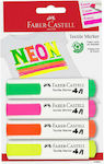 Faber-Castell Textile Marker Set de markere pentru Material textil Neon 5buc