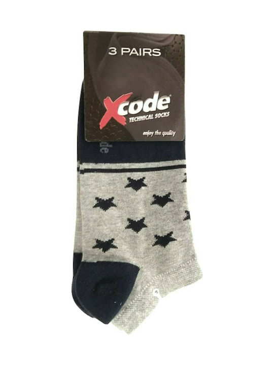 Xcode Șosete cu Model Gri 3Pachet