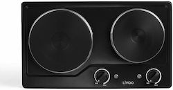 Livoo Enamel Countertop Double Burner Black