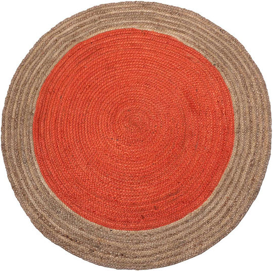 Silk Fashion 1706 Rug Round Summer from Jute Teracotta