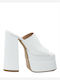 Sante Chunky Heel Mules White