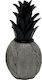 Karvounis Decorative Pineapple Shinny made of Polyresin Black/Silver 10x10x21cm 1pcs