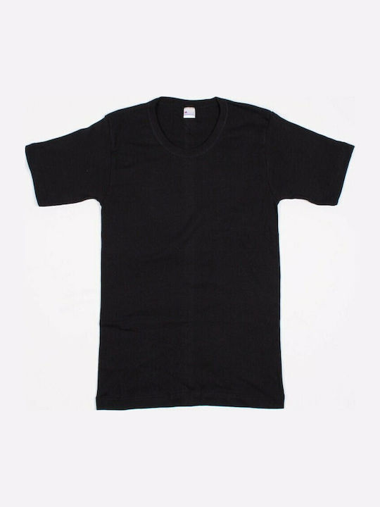 Tricou de Corp Pentru Bărbați Mâneca Scurta În Culoare Negru