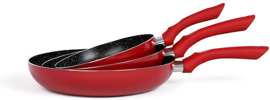 Livoo Pots & Pans Set from Aluminum Red 3 Pieces Livoo Pots & Pans Set from Aluminum Red 3 Pieces