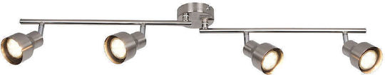Rabalux Blake Spot with 4 Lights and with Socket GU10 in Silver Color