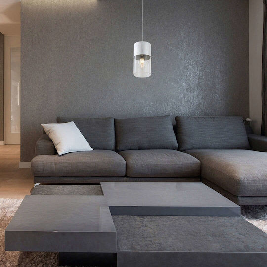 Rabalux Zelkova Pendant Light Silver with Socket E27 12cm