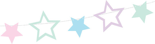 PartyDeco Unicorn Stars Garland for Party 140cm