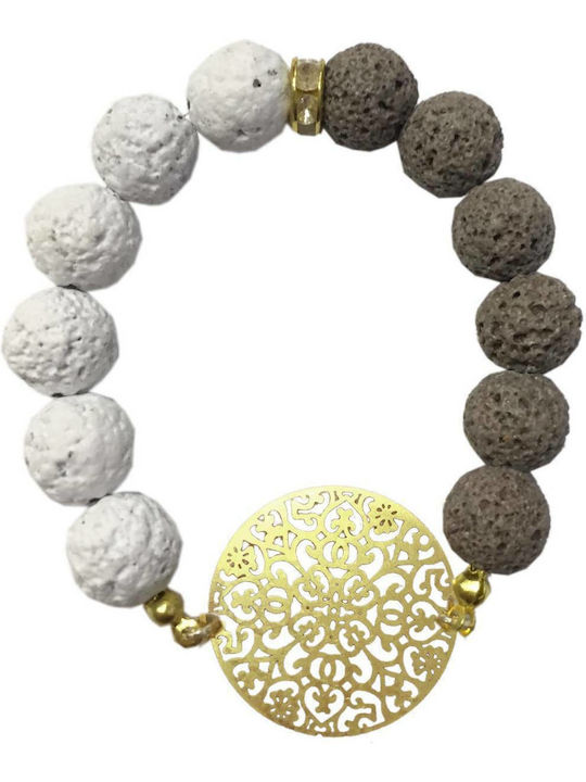 Bracelet Gold Plated with Lava Stones