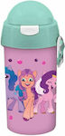 Διακάκης My Little Pony 483117 Sticlă pentru Copii Plastic cu Pai Turquoise Pink 500ml 000483117