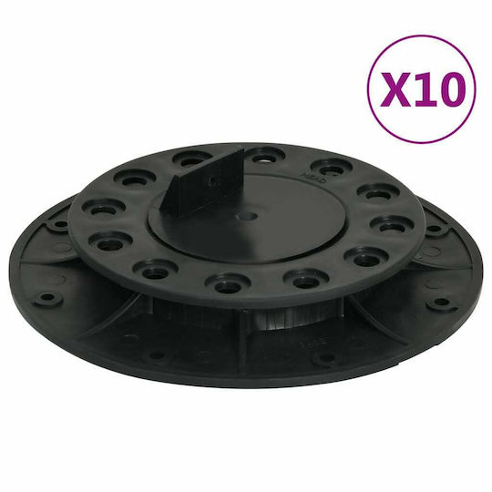 vidaXL Βάση για Πέργκολα από Πλαστικό 19.8x19.8cm 10τμχ Υπερυψωμένων Δαπέδων Deck Ρυθμιζόμενες 10τμχ
