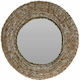 Wall Mirror with Beige Wicker Frame Diameter 43cm