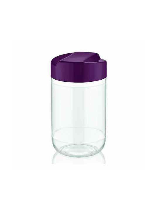 Homestyle Vase General Use with Lid Glass In Purple Colour 660ml 1pcs