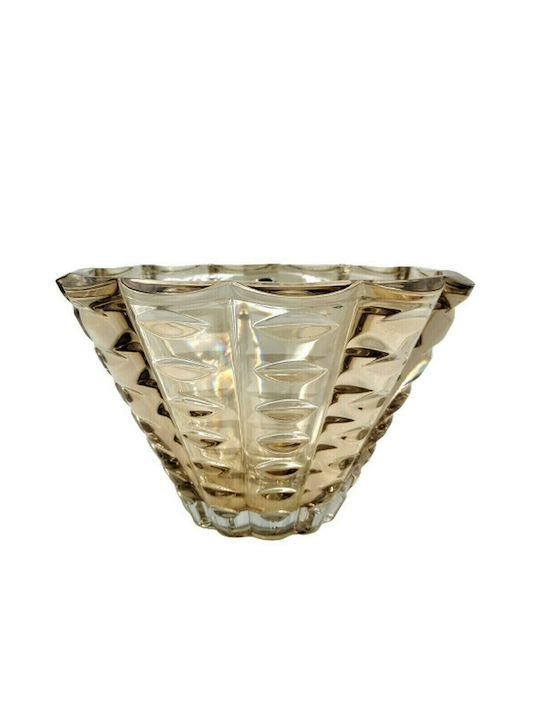 Bohemia Millennium Διακοσμητικό Μπωλ Κρυστάλλινο Μελί 14x14x23cm