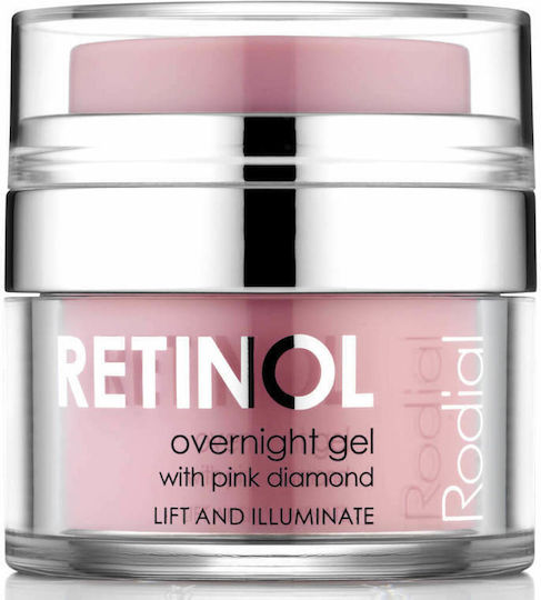 Rodial Pink Diamond Retinol Overnight Gel Deluxe Moisturizing Serum Face with Retinol & Vitamin C for Radiance & Revitalization 9ml