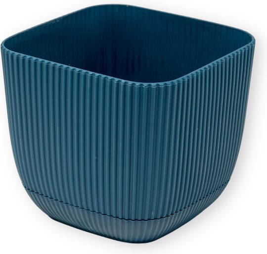 Sidirela Coral Γλάστρα Πλαστική Μπλε 19x19x17εκ.