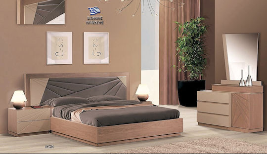 Спален Комплект Лион Дъб с Дъски 160x200см 5 Бройки