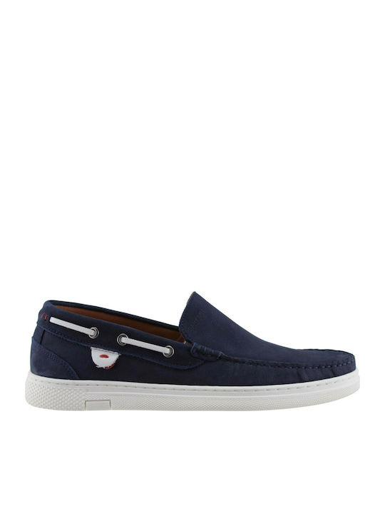 Damiani Δερμάτινα Ανδρικά Loafers σε Μπλε Χρώμα