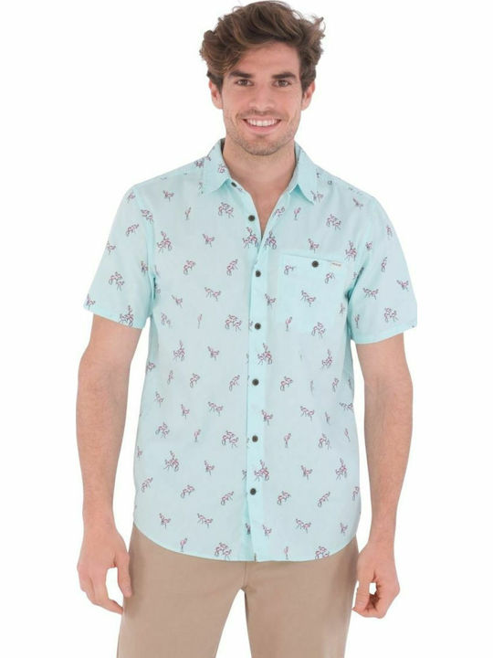 Windansea Short-sleeved Cotton Shirt Teal
