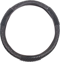 Autoline Car Steering Wheel Cover with Diameter 38cm made of Leatherette Gray