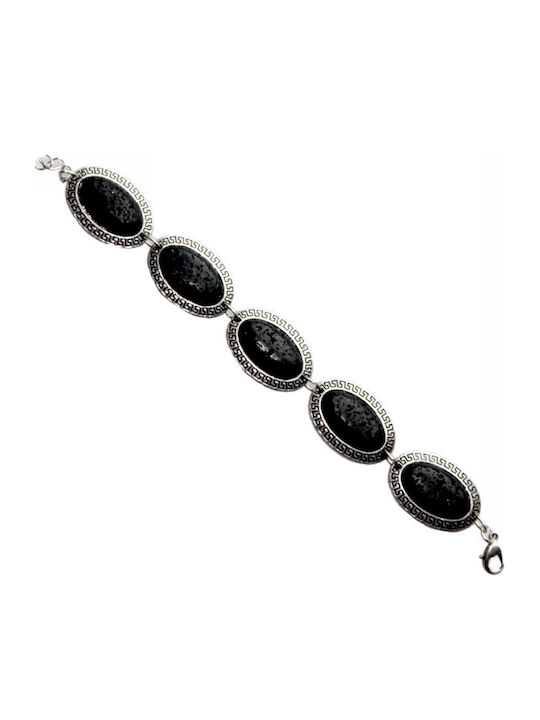 Bracelet made of Silver with Lava Stones