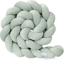 Sparrow Velvet Crib Bumpers Braided Inside Green 15x200cm