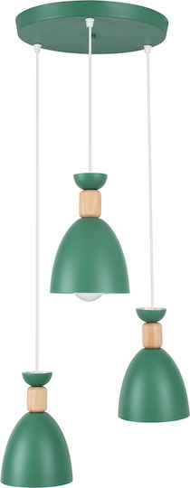 GloboStar Ava Pendant Light Green Bell with Socket E27 35x35x130cm