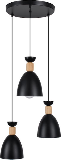 GloboStar Ava Pendant Light Black Bell with Socket E27 35x35x130cm