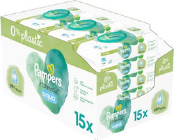Pampers Harmonie Aqua Baby Wipes with 99% Water, Alcohol & Fragrance Free 15x48pcs
