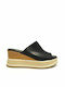 Ragazza Anatomic Women's Leather Platform Wedge Sandals Black/Beige