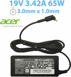 LiteOn Φορτιστής Laptop 65W 19V 3.24A για Acer χωρίς Καλώδιο Τροφοδοσίας