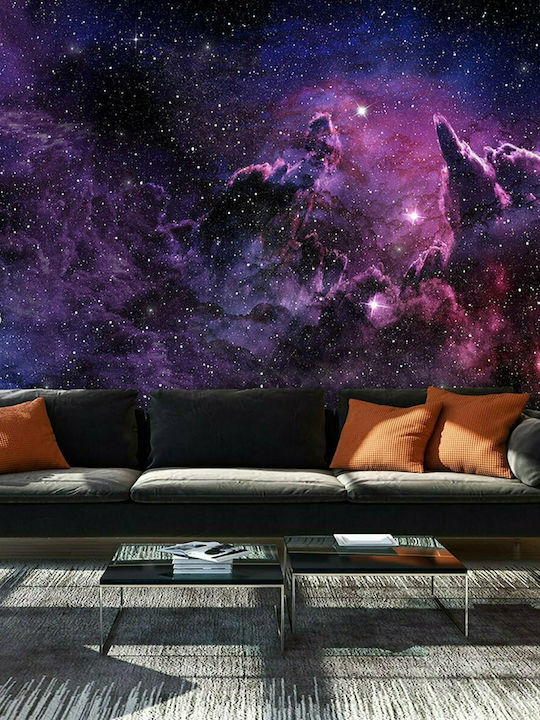 Wall Mural Purple Nebula Fabric Purple 100x70cm