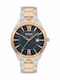 Versus by Versace Highland Park Herrenuhr 44mm Batteriebetrieb mit Rostfreier Stahlarmband Silber/Roségold