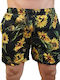 Crete Men's Swimwear Shorts Black Floral