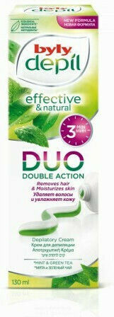 Byly Depil Double Action Κρέμα Αποτρίχωσης Σώματος με Μέντα & Πράσινο Τσάι 130ml