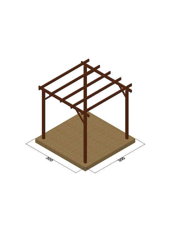 Πέργκολα Κήπου Οροφής από Ξύλο 300x500cm