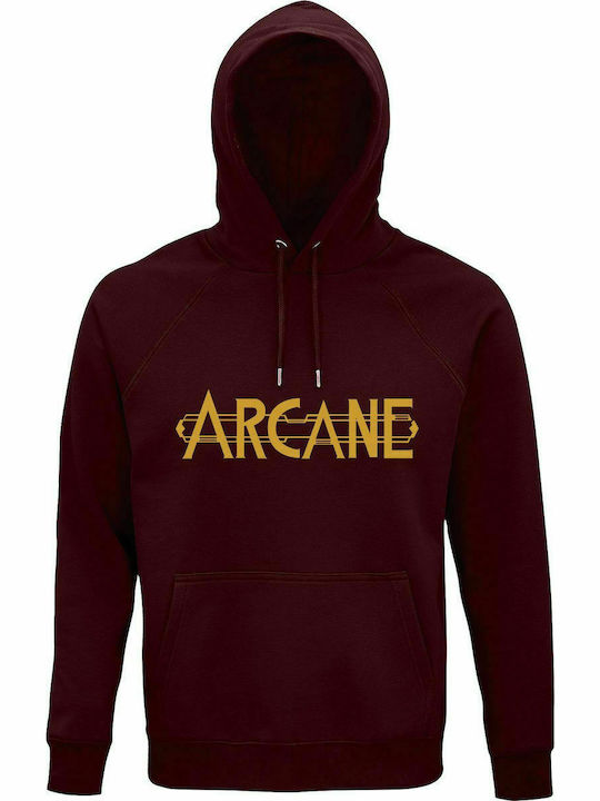 Hoodie Unisex, Organic " Arcane ", Burgundy