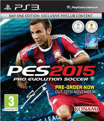 Pro Evolution Soccer 2015 Tag eins Edition PS3 Spiel (Gebraucht)