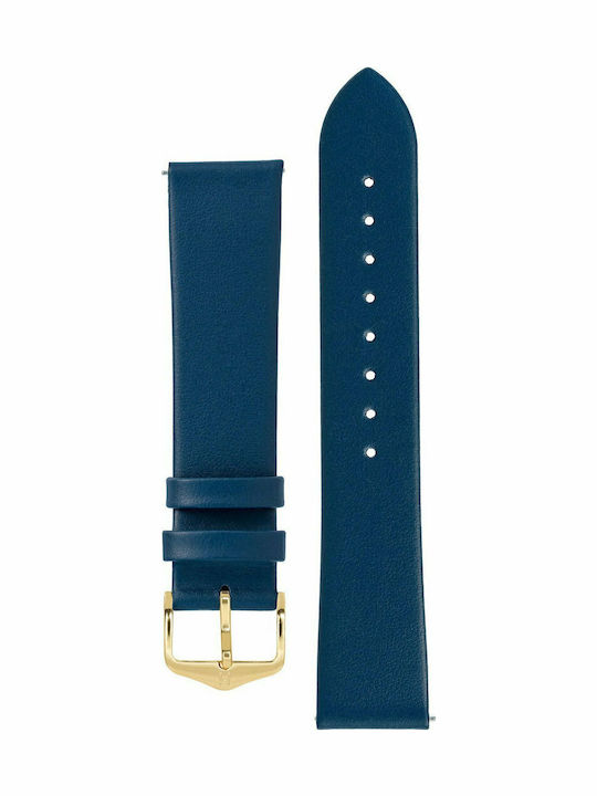 Hirsch Toronto Lederriemen Blau 18mm