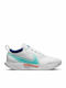Nike Zoom Pro Tennisschuhe Tongelände White / Deep Royal Blue / Pure Platinum / Dynamic Turquoise