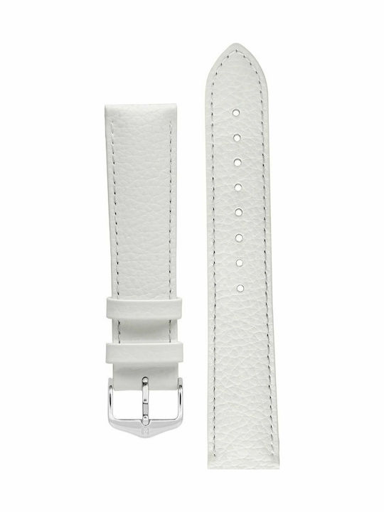 Hirsch Kansas Δερμάτινο Λουράκι Λευκό 20mm