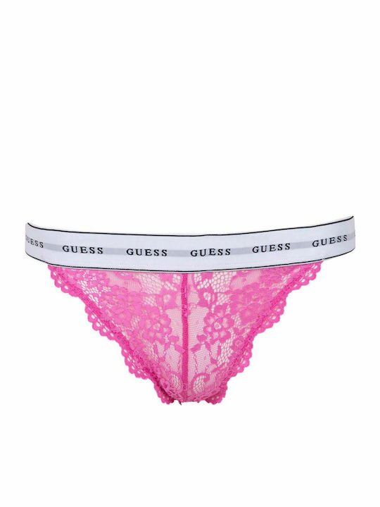 Guess Women's String with Lace Pink