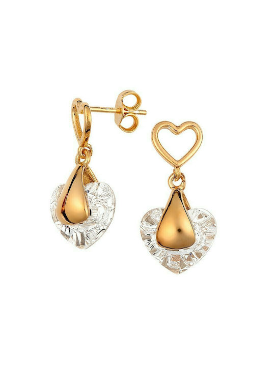 Verorama Earrings Dangling made of Silver Gold Plated with Stones