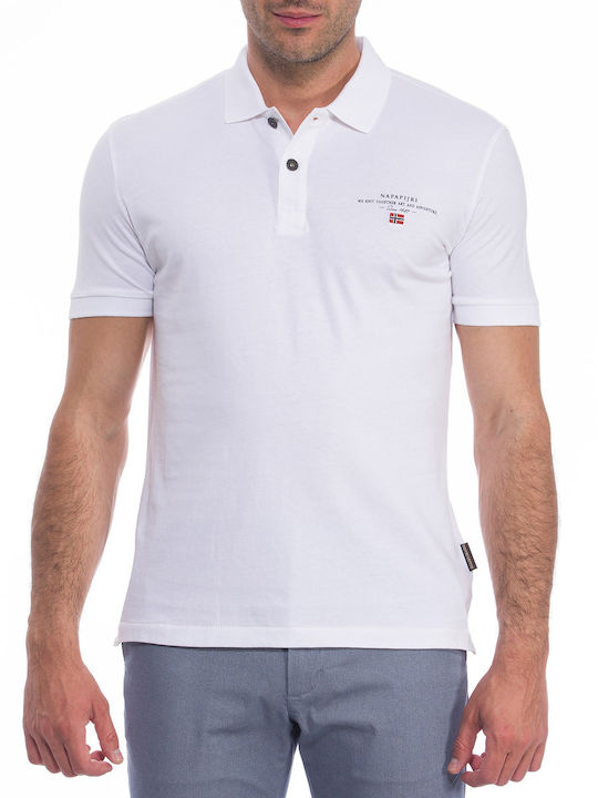 Napapijri Ανδρικό T-shirt Polo Λευκό