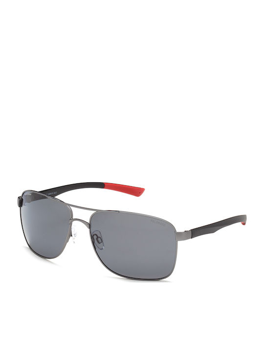 Solano Men's Sunglasses with Gray Metal Frame and Polarized Lens SS10454B