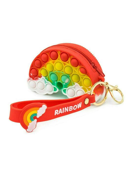 Παιδικό Πορτοφόλι Ουράνιο Τόξο Pop It Coin Purse Wallet Keychain | Cute Rainbow Pop Push It| Fidget Sensory Toy Pouch| Silicone Mini Pop Bubble Stress Relief| Gifts for Kids
