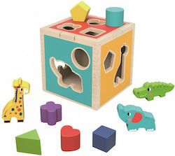 Tooky Toys Formsortierspielzeug Κύβος με Σχήματα aus Holz für 12++ Monate