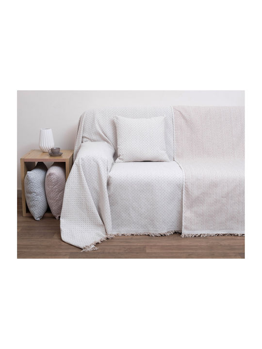 Viopros Throws & Couch Blankets Sofa Throws 2 Sides Jacquard 180x240cm Beige